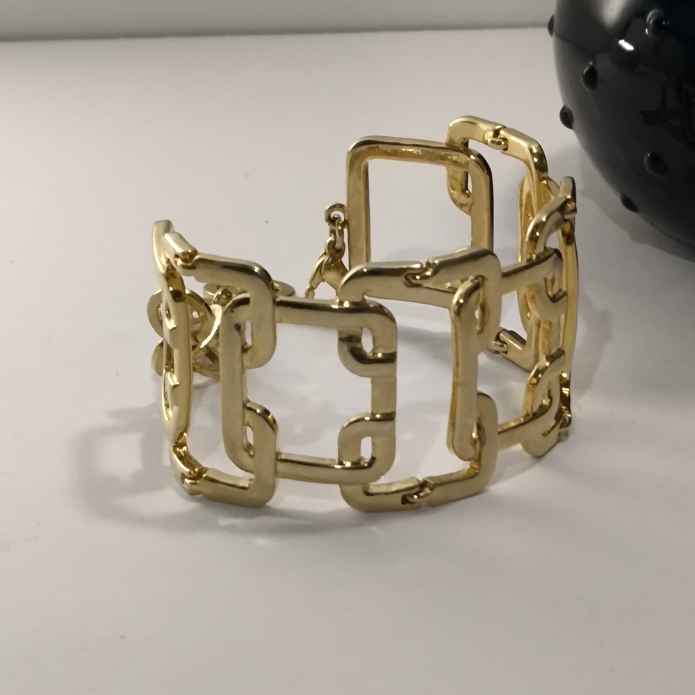 Trifari Gold Geometric Bracelet